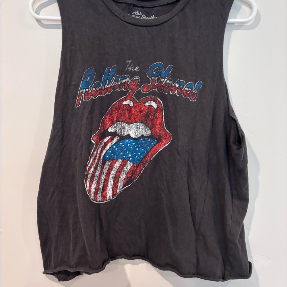 The Rolling Stones Kids Tank Top - Black with Red and Blue
